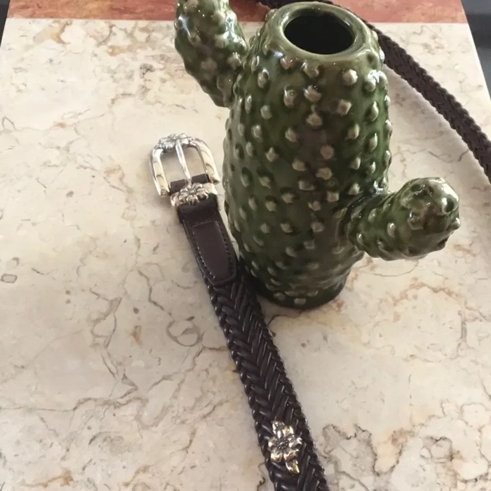Brighton Brown Braided Leather Belt - Picture 4 of 8